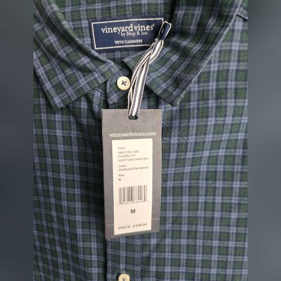 NWT Vineyard Vines Classic Cotton Cashmere Blend Men's Button Down Shirt Medium - Picture 3 of 3